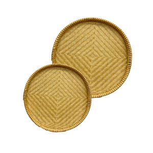 Plateau en bambou de jacinthe d'eau en rotin haut de gamme plateau de service de fruits Durable parfait pour un service et un affichage élégants - Product Image 1