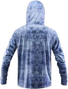 Sweat à capuche à manches longues pour hommes évacuant l'humidité T-shirts de pêche avec masque Matériau recyclé personnalisé respectueux du bambou UV UPF50 + - Product Image 6