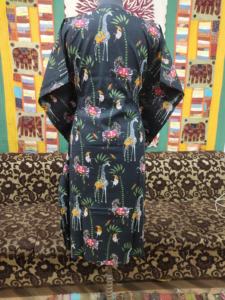 Womens Black Cotton <b>Kaftan</b> Dress <b>Plus</b> <b>Size</b> Comfortable Casual Long Stylish Animal Print Natural Waistline All Seasons - Product Image 4