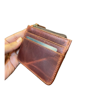 Tarjetero de Cuero Genuino con Bloqueo RFID, Diseño Delgado Vintage en Color Marrón, Personalizable con Logotipo, Cuero Crazy Horse, TIDING/OEM - Product Image 2