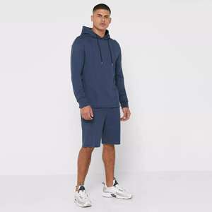 ชุดเซ็ตเสื้อฮู้ดซิปและกางเกงขาสั้นแฟชั่น พิมพ์ลาย DTG ชุดวอร์มสองชิ้น ชุดกางเกงขาสั้นลำลอง ชุดแจ็คเก็ตปักลายสไตล์ Distressing สำหรับผู้ชาย - Product Image 3