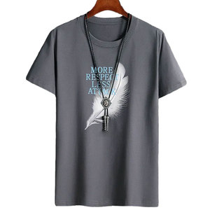 Camisetas Sólidas Unisex para Hombre al por Mayor 2023, de Algodón/Fibra de Bambú, Transpirables, de Manga Corta, de Alta Calidad - Product Image 1