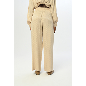 Pantaloni a Gamba Larga con Motivi per Donna, Vita Elastica, Comodi Pantaloni - Product Image 3