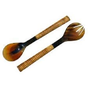 Ensemble de couverts en corne de meilleure qualité, couverts à salade avec manche en os, lot de 2 ustensiles de cuisine en corne de haute qualité, couverts - Product Image 5