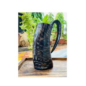 Taza de cuerno de Búfalo, taza grabada con logotipo personalizado, jarra con asa de cuerno, producto pulido seguro para el agua - Product Image 6