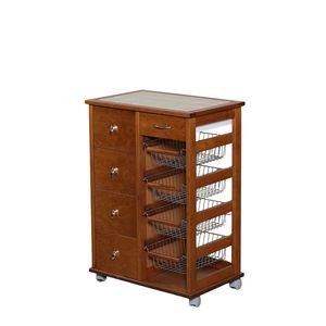 MASLEGNO Superior Solid Beech Wood Utility Cart Modern Design Compact Build Tile Top Lightweight 23kg <b>Plastic</b> <b>Wheels</b> Practical - Product Image 1