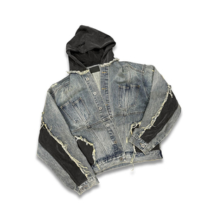 <b>Men</b> <b>Denim</b> Jacket Turndown Collar <b>Shirt</b> Coat Trendy Patchwork Jeans Jacket For <b>Men</b> - Product Image 1