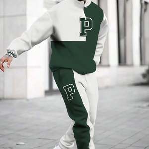 <b>Men's</b> Custom Logo Two-Piece Sportswear <b>Suit</b> Casual <b>Suit</b> Spring Casual Wear Loose 3D Printing - Product Image 1