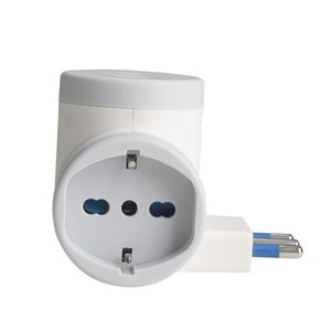 Adattatore con spina 16A 2 prese italiane universali 10A/16A Schuko con 1 USB 2.4A e 1 USB C 3A 5V ricarica rapida salvaspazio- - Product Image 2
