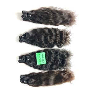Extensiones de Cabello Humano Virgen Natural Ondulado de Doble Trama, con Cutícula Alineada, Color Negro, Estilos Temple Vietnamita, Para Exportación - Product Image 2