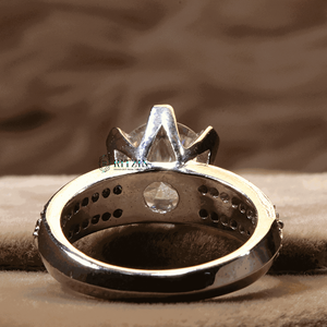 Round Cut Lab Grown Diamond Sterling <b>Silver</b> Prong Set <b>Solitaire</b> Engagement <b>Ring</b> for Women Cute RITZIN - Product Image 3