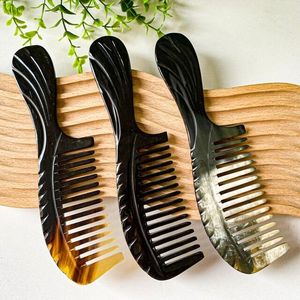 JUNK NATURAL CUSTOMIZED HANDMADE HORN <b>COMB</b> with Fine and Wide Teeth Handmade Buffalo Horn <b>Comb</b> for Hair Styling - Product Image 3