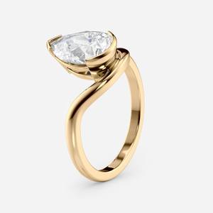 Twisted Shank Bypass 1.52CT poire coupe laboratoire cultivé diamant promesse bague 14K or anniversaire fête cadeau pour des bijoux parfaits - Product Image 5