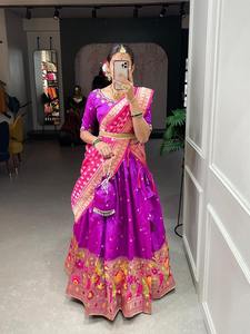 Tendance Nouvelle Arrivée Indien Outfit Élégant Jacquard Soie Lehenga Choli Avec Dupatta Avec Zari Tissage Travail Dans Le Monde Exportateur - Product Image 2