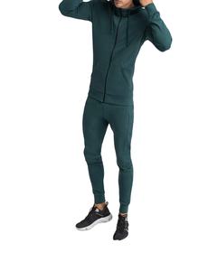 Venta al por mayor de chándal ligero de los hombres de ajuste cónico personalizado transpirable chándal suave mezcla de algodón con capucha sólido ecológico - Product Image 1