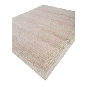 Alfombras de Lana Anudadas a Mano AKWL-1473, Estilo Boho Abstracto a Rayas para Entrada, Pasillo, Color Beige Tomillo y Marrón, Rectangular - Product Image 2