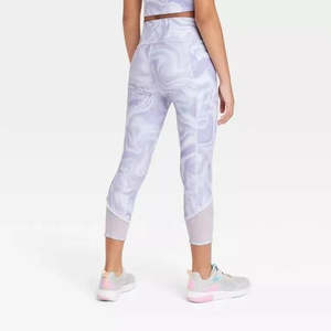 Leggings grigio chiaro a vita alta da ragazza All in Motion, taglia L: sportivi ed eleganti - Product Image 2
