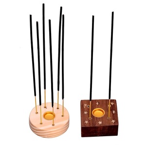Brûleurs de porte-encens en bois design émaillé Porte-bâton d'encens Brûleur Portable Chambre égyptienne Ensemble indien pour la meilleure pièce - Product Image 5