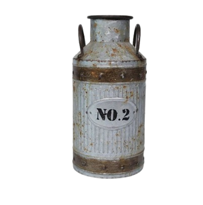 Rustic Antique Tin Vase Galvanized Metal Farmhouse Home Garden <b>Flower</b> Pots & Planters Milk Can <b>Jug</b> <b>for</b> Decor - Product Image 2