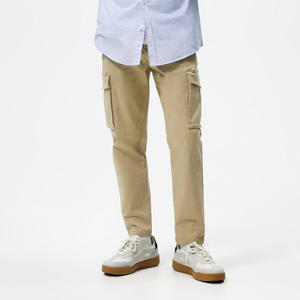 กางเกงคาร์โก้พร้อมกระดุมติดกระเป๋าผ้าคอตตอนเนื้อนุ่มระบายอากาศสบายปรับเอวได้หลายกระเป๋า - Product Image 1