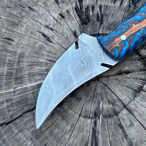 Couteau à lame fixe personnalisé en acier de damas, couteau de chasse de Camping, couteau à lame fixe de qualité supérieure, couteau à peau en acier de damas fait à la main - Product Image 4