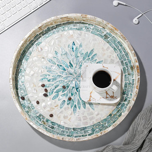 PLATEAU ROND FLORAL DE PERLE - Product Image 5