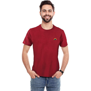 100% coton été hommes pull décontracté T-Shirt coupe régulière col tournant brodé Streetwear Logo personnalisé manches courtes rapide - Product Image 3