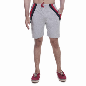 กางเกงขาสั้นลำลองสำหรับผู้ชายดีไซน์แบบกำหนดเองสีเทามีกระเป๋าด้านข้างมีซิปและแบรนด์นำเข้า - Product Image 5