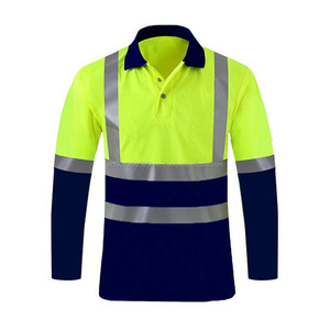 Polo à manches courtes haute visibilité personnalisé pour l'été, vêtement de travail réfléchissant à séchage rapide pour les gardiens de chantier, sur mesure - Product Image 4