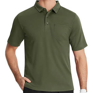 เสื้อยืดโปโลสำหรับผู้ชายเสื้อคอปกเข้ารูปลายทางแบบเรียบแขนสั้นออกแบบโลโก้ได้ตามต้องการ - Product Image 1