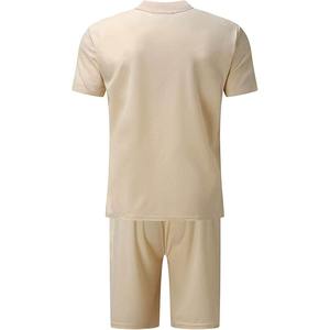 Venta caliente Fitness Polo camiseta y pantalones cortos conjuntos transpirables de talla grande diseño personalizado gimnasio desgaste hombres verano conjuntos cortos - Product Image 2