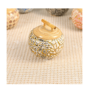 Mother of Pearl Bamboo Jar <b>rustic</b> bamboo shell inlay container for dry snacks storage and kitchen display Vietnam - Product Image 4