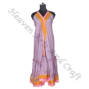 SD008 indio pakistaní algodón Saree/Shari Hippy Boho estilo moderno Nuevo vestido de seda Vintage con estilo indio moderno - Product Image 1