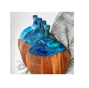 Postre Charcutería Pastelería Charcutería Tabla de resina epoxi y tabla de cortar de madera de acacia Tabla de cortar queso elegante de la India - Product Image 2