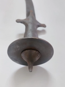 Antiguo 1850 Tulwar espada árabe Damasco hoja de acero raro coleccionable período Vintage espada borde afilado cuerno mango cuero - Product Image 4