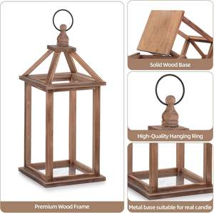 Linterna de madera y vidrio hecha a mano para decoración del hogar, iluminación interior y exterior, la mejor linterna de madera, pieza de linterna decorativa de regalo - Product Image 5