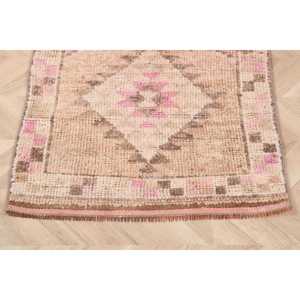Vintage Turkish Rug 2.8x10.4 ft (84x316 cm), Herki <b>Brown</b> <b>Wool</b> Rug - Product Image 2