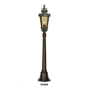 Large Outdoor Post <b>Light</b> Antique Bronze Exterior Pathway Pole <b>Lights</b> Fixture with Seeded Glass Garden Post Lamp Lantern - Product Image 1