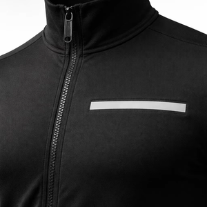 Unisex Black Windproof 2 in 1 Tracksuit Full Sleeve Zipper Sporty Casual Jogging Set Quick Dry Polyester Autumn Wear Solid Color - Product Image 5