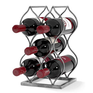 Étagères de présentation de comptoir de casier à vin en bois de huit bouteilles pour la cuisine - Product Image 6