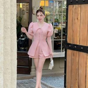 Ensemble court pour femmes prix d'usine naturel Odm lavable emballage personnalisé fabricant vietnamien ensemble trier pour fille 2 pièces trier - Product Image 4