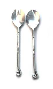 Outils de salade de serveur de salade de finition argentée de conception de poignée incurvée parfaits pour des restaurants hôtel et ressource de l'Inde - Product Image 6