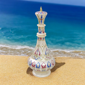 ขวดแก้วเป่ามือลายเพ้นท์มือ Genie LJ116 ลาย Ivory Dream พร้อมจุกปิดผนึก ผลิตในอียิปต์ เหมาะสำหรับเป็นของขวัญและงานฝีมือ - Product Image 1