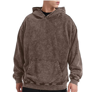 Sweat à capuche court pour hommes imprimé bouffant personnalisé 80% coton 20% polyester 400gsm French Terry Street Wear pour l'hiver - Product Image 2