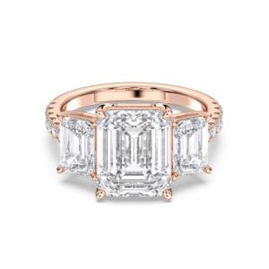 7.30กะรัต F-G/VS (5.00CT กลาง) แล็บปลูกมรกตและเพชรตัดกลมแหวนหรูหราทำด้วยเงินสำหรับเธอ - Product Image 6