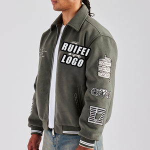 Dernières flanelles épaisses personnalisées OEM Vintage école collège broderie Varisty vestes manteau laine récolte hommes Varsity Jacket - Product Image 3