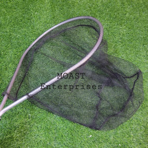 Filet d'atterrissage de pêche à la mouche léger en acier inoxydable de haute qualité avec filet à Naylon et crochet de suspension élastique - Product Image 1