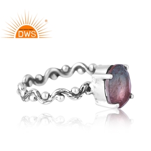 New Trending Design 925 Sterling Silver Natural Bio Alexandrite Doublet <b>Quartz</b> CZ Gemstone <b>Ring</b> for Certified Wedding Party - Product Image 4