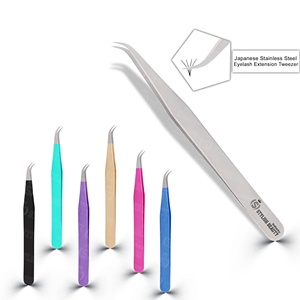 Pinzas para Pestañas, Pinzas Profesionales para Extensión de Pestañas, Alta Precisión, Acero Inoxidable, OEM, Curvas, para Volumen e Isolación - Product Image 1