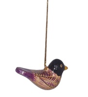OISEAUX MACHINS EN PAPIER MACHINÉ ET PEINT À LA MAIN POUR DÉCORATIONS DE NOËL BOULES SUSPENDUES